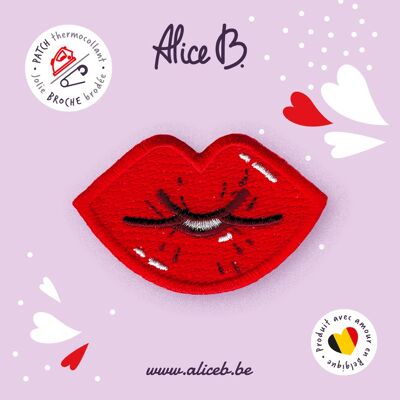 KISS ROUGE • Broche/Patch thermocollant