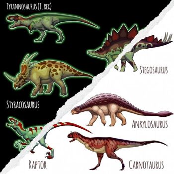 Stickers Fluorescents - Dinosaures