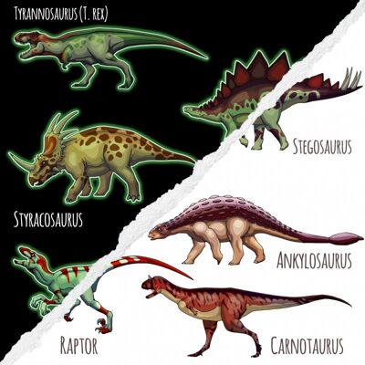 Fluorescent Stickers - Dinosaurs
