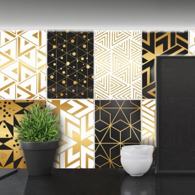 Decoración de azulejos: rectangular, autoadhesivo, impermeable, diseño 98