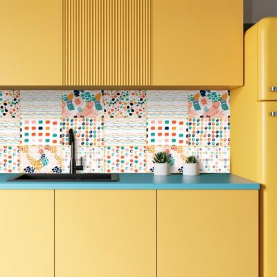 Decoración de azulejos: rectangular, autoadhesivo, impermeable, diseño 99
