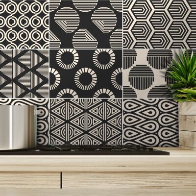 Tile decoration - rectangular, self-adhesive, waterproof, design 105
