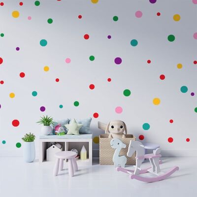 Multicolored dots - 240 pieces of self-adhesive stickers