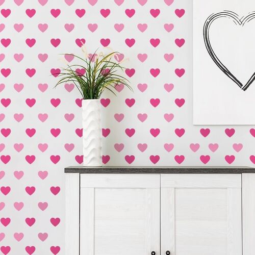 Pink hearts - 240 self-adhesive stickers