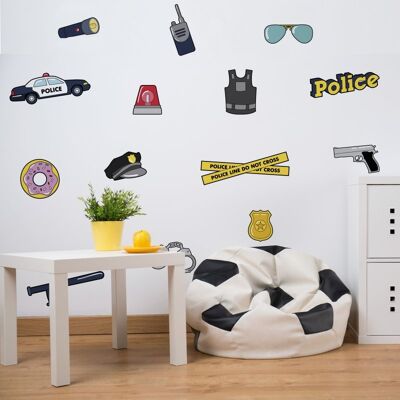 Polizia - adesivi per la stanza di un ragazzo
