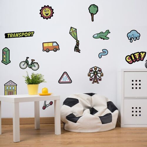 The city - stickers for a boy's room
