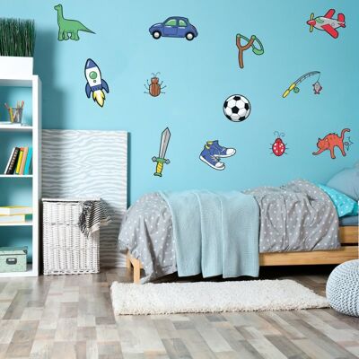 Juegos infantiles: pegatinas para la habitación de un niño.