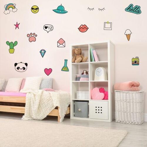 Modern stickers for a girl's room