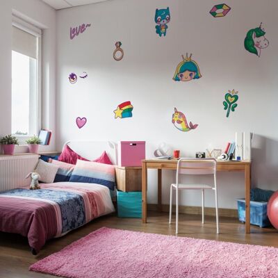 Stickers avec une princesse pour une chambre de fille