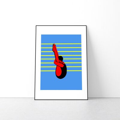 A3 Olympic Swimmer Art Print