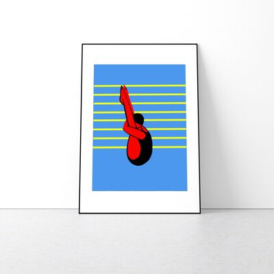 A3 Olympic Swimmer Art Print