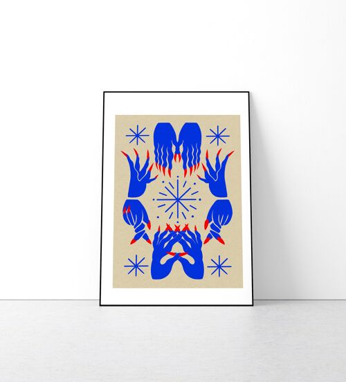 A3 Enchanted Hands Art Print, Graphic Poster