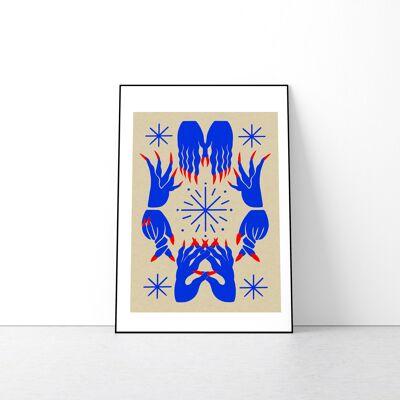 A3 Enchanted Hands Art Print, Graphic Poster