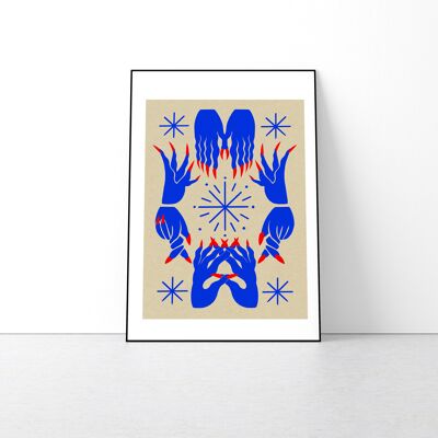 A4 Enchanted Hands Art Print, Graphic Poster
