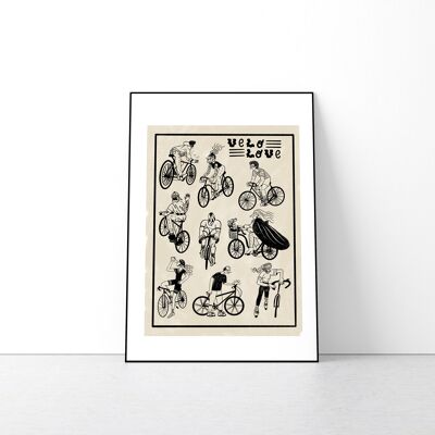 A3 Velo Love Art Print, Graphic Poster