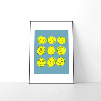 A3 Smiley-Grafikdruck, Design-Poster