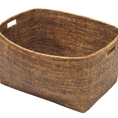 Large Châtelaine basket in honey rattan