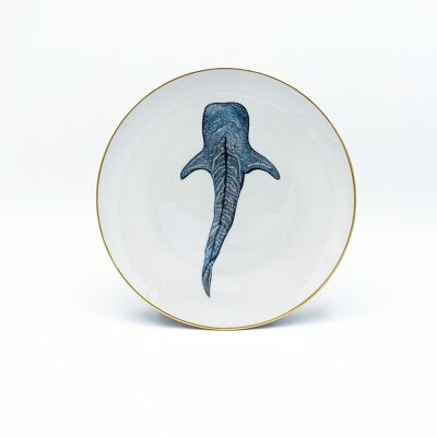 Plato postre tiburón ballena