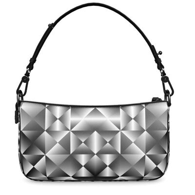 Black and white diamond pattern Baguette Bag