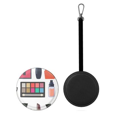 Make up icons pattern Leather Vanity Mirror