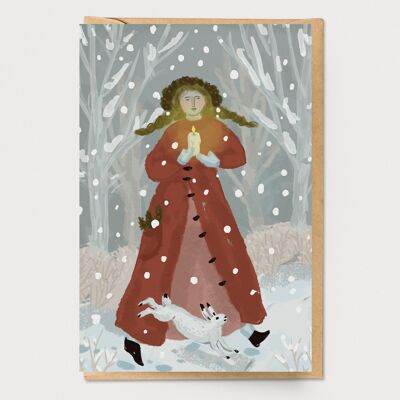 Carte Caroling dans la neige