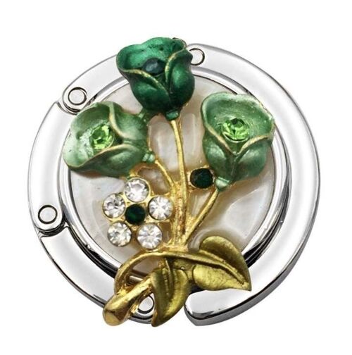 Bag pendant flower green/gold 3D