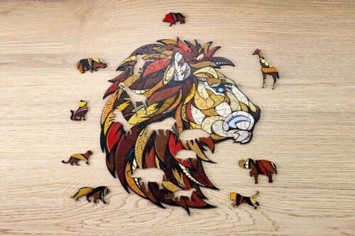 EWA Wooden Jigsaw Puzzle Lion, 1201, 31x28x0.5cm