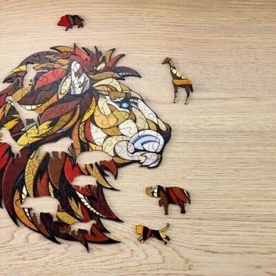 EWA Wooden Jigsaw Puzzle Lion, 1201, 31x28x0.5cm