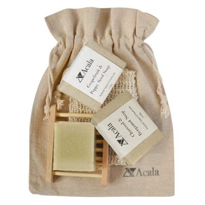Deluxe Soap Lovers Gift Bag - Seascape Charcoal Greenclay