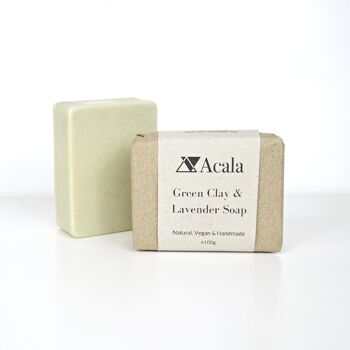 Mini sac cadeau pour les amateurs de savon avec du savon à l'argile verte et à la lavande 2