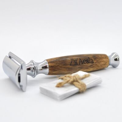 Maquinilla de afeitar de seguridad de bambú de Acala - Con cuchillas