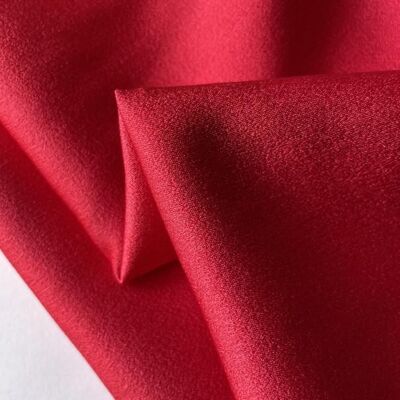 Red Satin Crepe Fabric