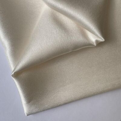 Ecru angel skin satin fabric