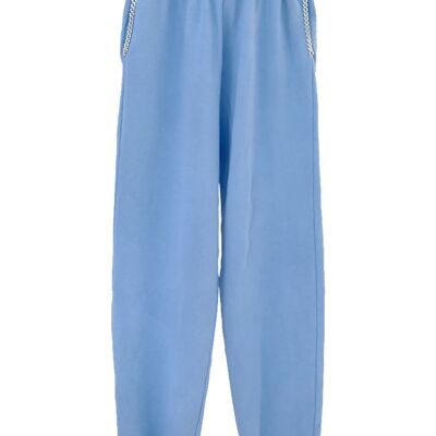 Blaue Jogginghose mit silbernem Taschendetail (Größe M)