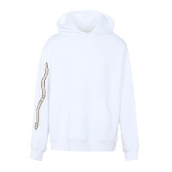 Hoodie blanc broderie serpent en chaines (taille L) 1