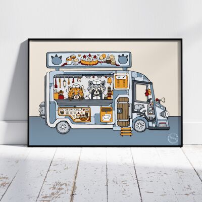 Poster A3 Nursery - Simpatico camion di cibo