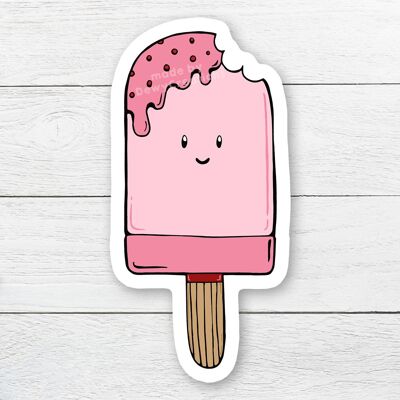 Sticker with Kawaii Pink Popsicle