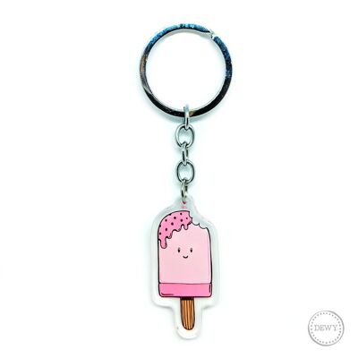 Keychain with pink popsicle