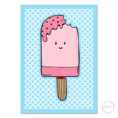 Tarjeta de felicitación A5 con paleta - tema de verano