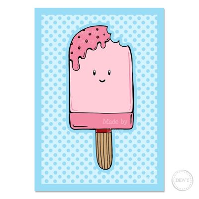 A5 greeting card with Popsicle - summer theme