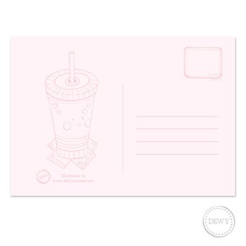 Carte postale A6 - Carte d'été avec smoothie kawaii 3