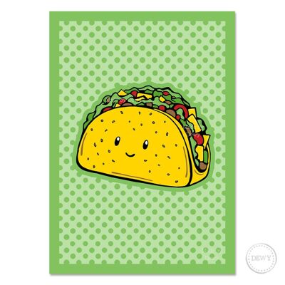 A5 Greeting Card with Cute Taco