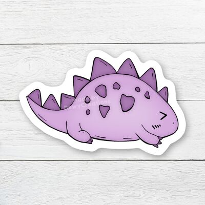 Sticker met paarse dino