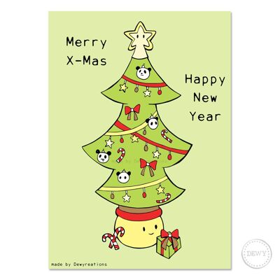 A6 Christmas Card - Cute Christmas Tree