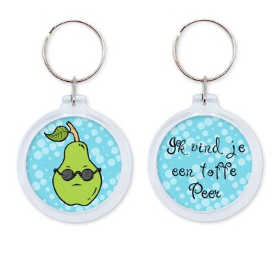 Keychain - funny keychain with Cool pear