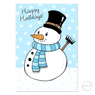 Cartolina di Natale - Pupazzo di neve carino