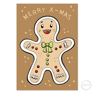 Tarjeta de Navidad - Lindo Hombre Galleta