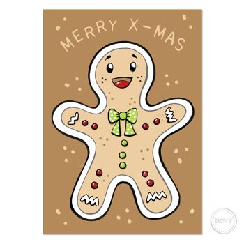 Carte de Noël - Mignon Cookie Man 1