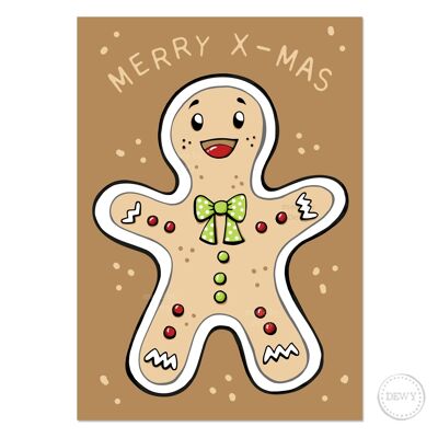 Cartolina di Natale - simpatico biscotto