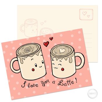 A6 valentine - café - Je t'aime un Latte 1
